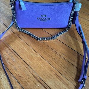 Coach Charlotte Shoulder Bag with Chain Strap in Iris